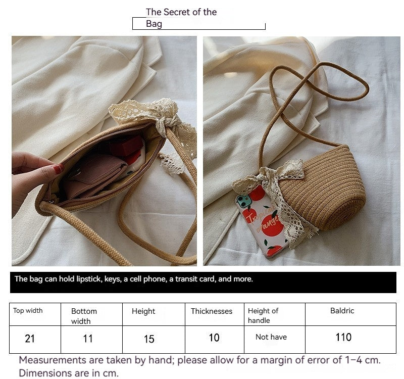Women Woven Straw 2026 New Trendy Fashion Crossbody Beach Bucket Bag