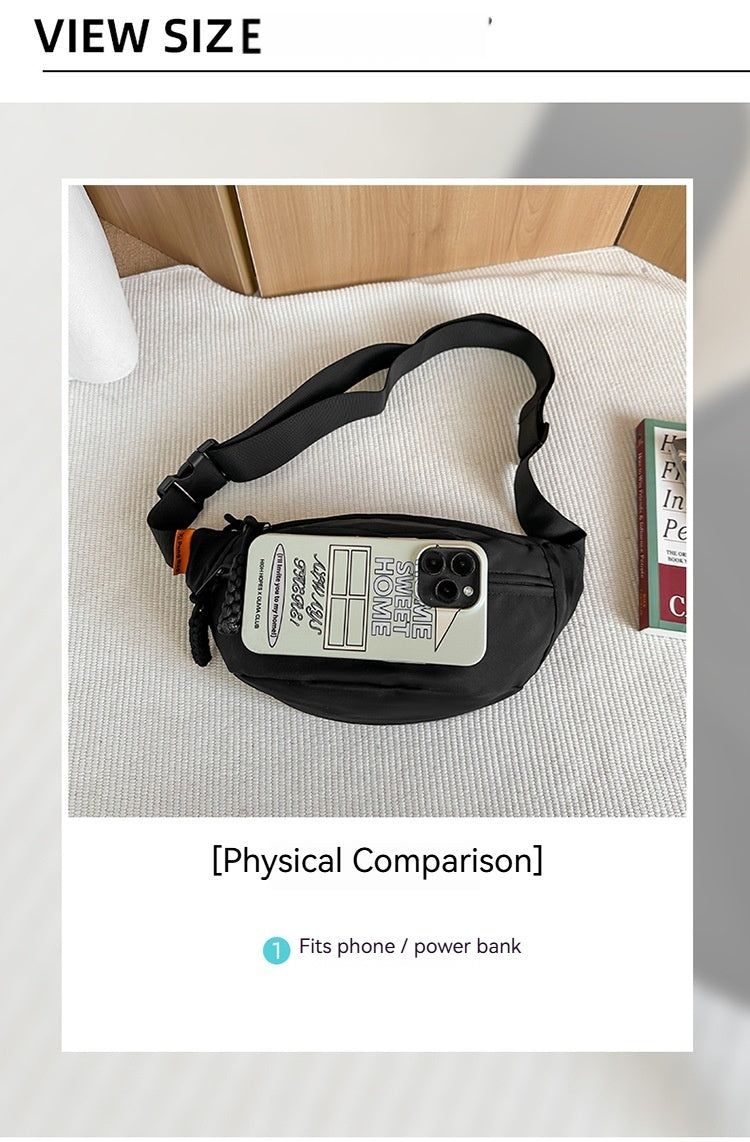 Women Trending Summer New Korean Sporty Zipper Waist Crossbody Bag