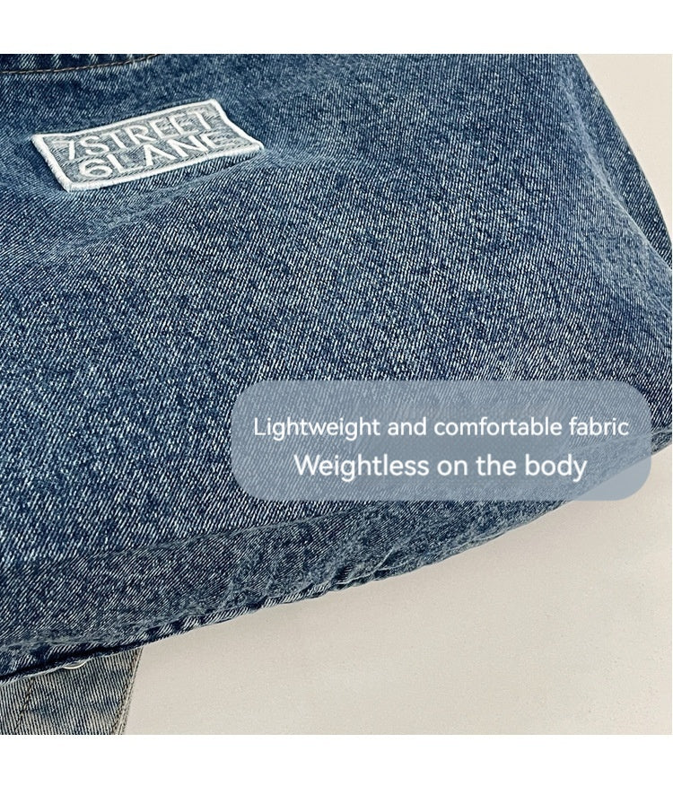 New Denim Shoulder Large Shopping Mom Artistic Student Commute Bag