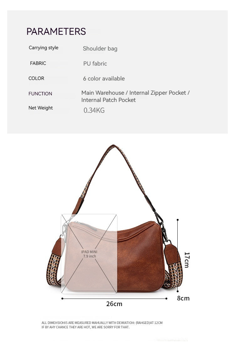 Women Fashion Vintage Commute Shoulder 2026 New Versatile Crossbody Bag
