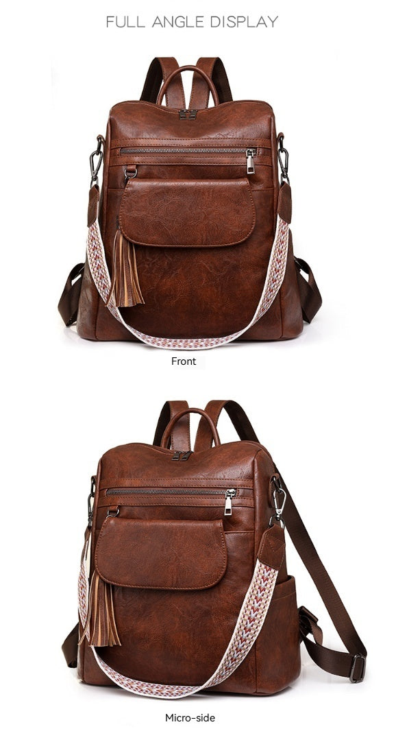 Women New Large Vintage Convertible Shoulder Crossbody Backpack
