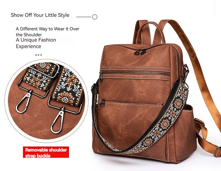 Women Lightweight Vintage Large Casual Travel Convertible Backpack
