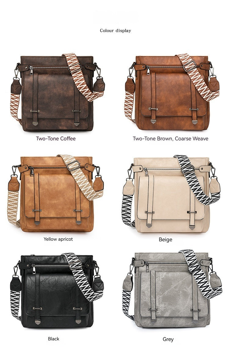 Women Fashion Large Multi Pocket Bucket Flap Crossbody Bag