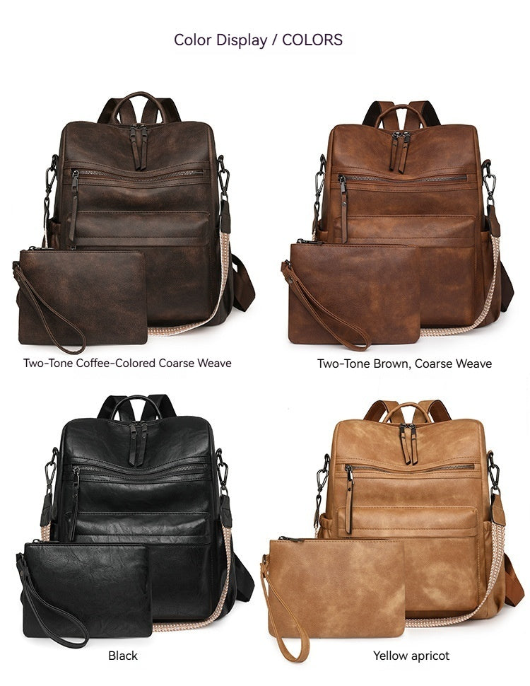 Women Large Vintage Multifunctional Set Backpack