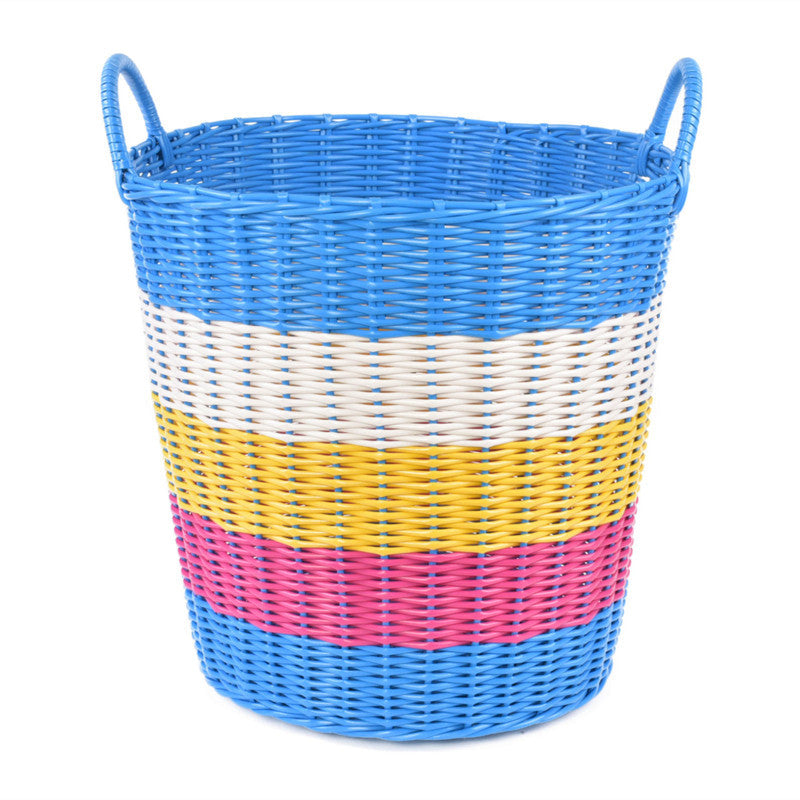 Plastic Woven Dirty Clothes And Toy Basket