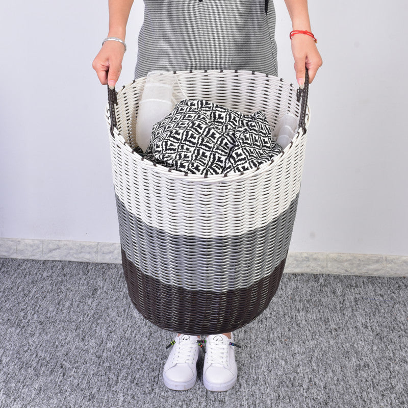 Plastic Woven Dirty Clothes And Toy Basket