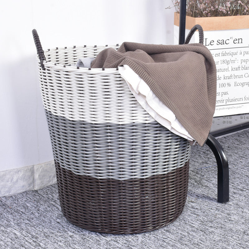 Plastic Woven Dirty Clothes And Toy Basket