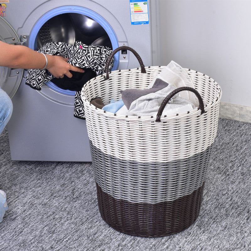 Plastic Woven Dirty Clothes And Toy Basket