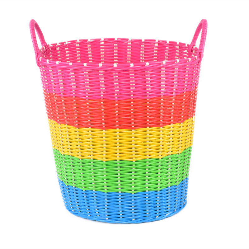 Plastic Woven Dirty Clothes And Toy Basket