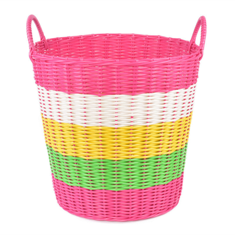 Plastic Woven Dirty Clothes And Toy Basket