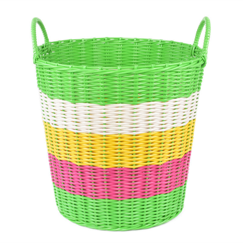 Plastic Woven Dirty Clothes And Toy Basket
