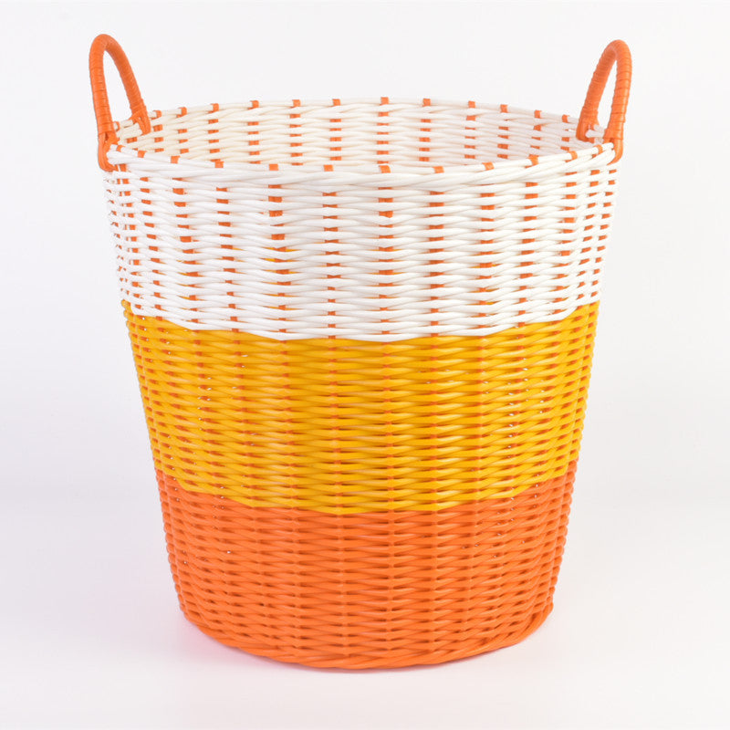 Plastic Woven Dirty Clothes And Toy Basket