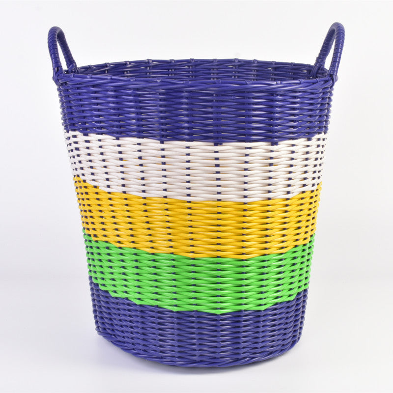 Plastic Woven Dirty Clothes And Toy Basket