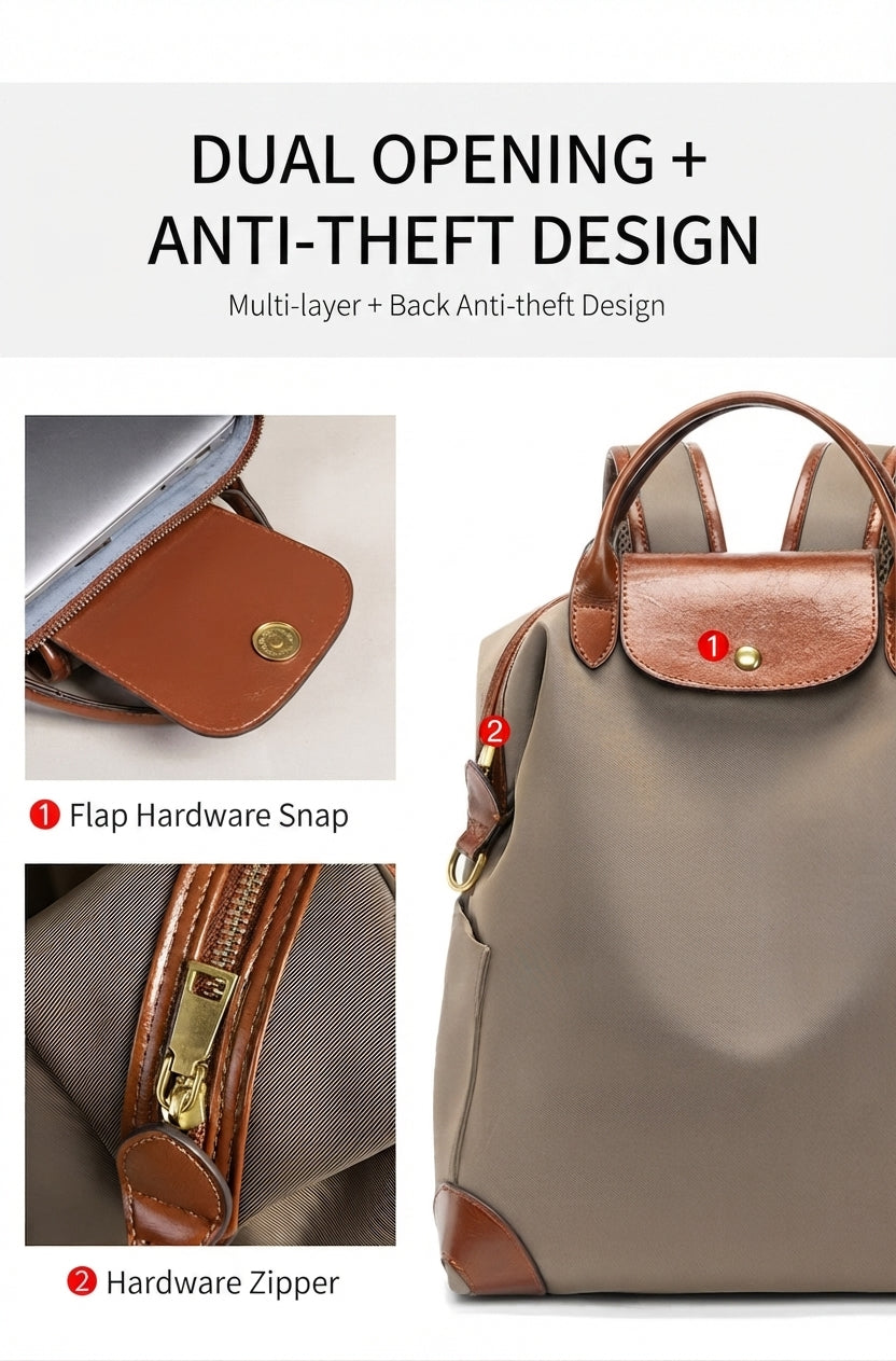 Waterproof Nylon Convertible Travel Backpack Purse