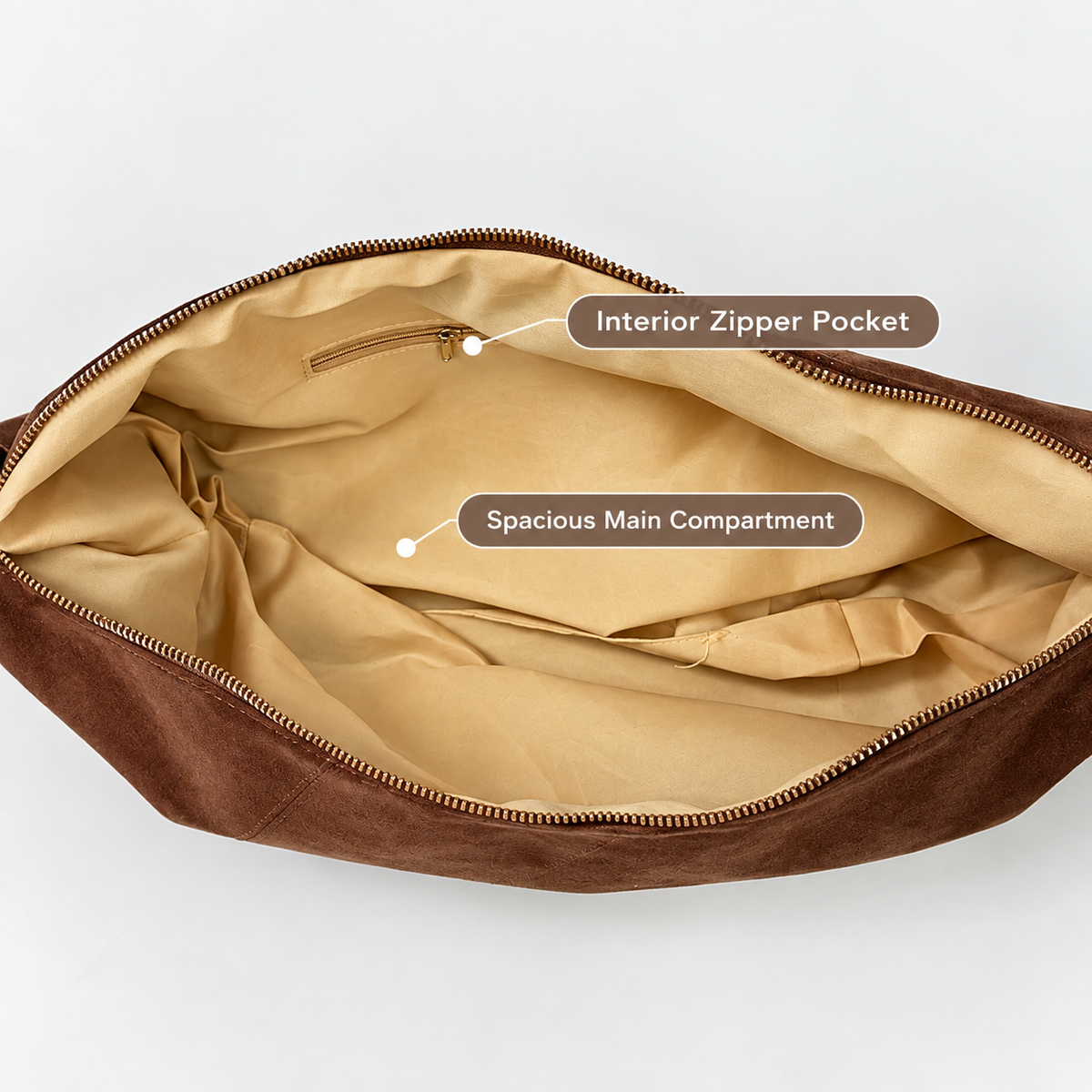 Vintage-inspired Suede Hobo Shoulder Bag with Soft Structured Shape