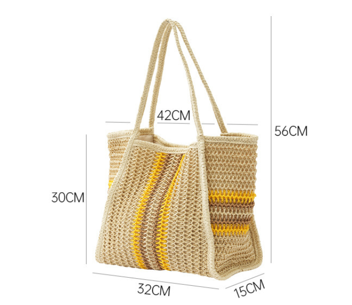 Women's Large Capacity Woven Commuting Beach Tote Bag