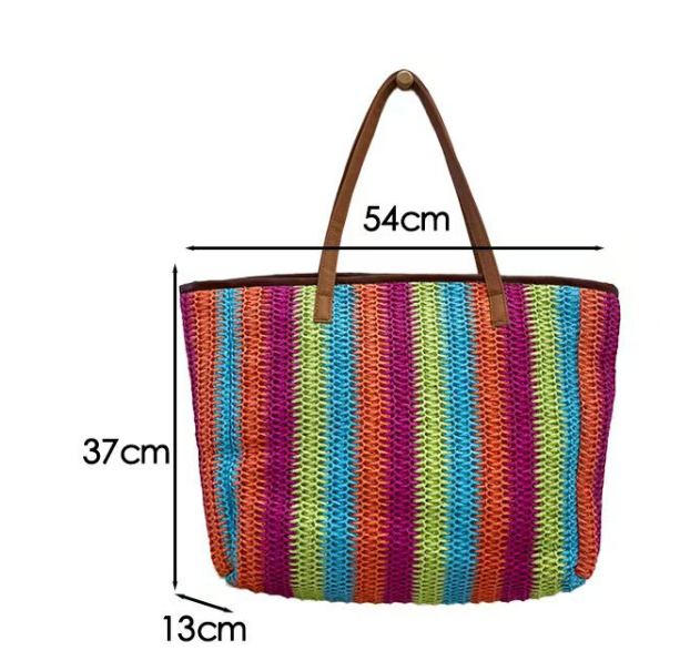 Handheld Woven Large Capacity Commuter Tote Bag