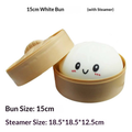 Jumbo Steamed Bun Squishy Toy with Steamer Basket