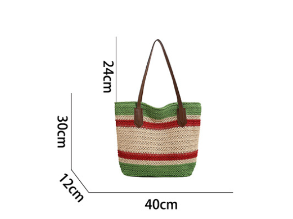 Large Capacity Straw Vegetable Basket Tote Bag