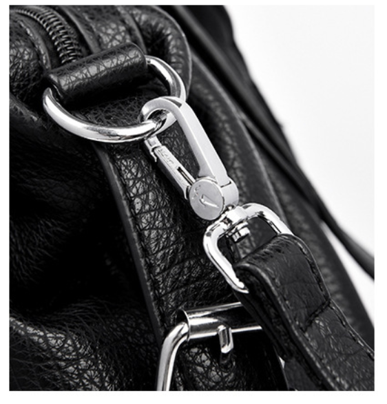 Premium Faux Leather Tote with Elegant Metal Detail