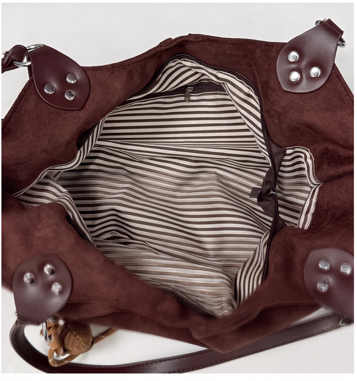 Vintage Suede-Look Slouchy Shoulder Tote Bag