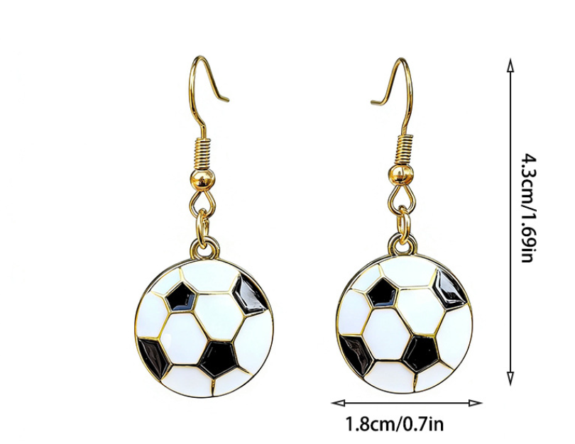 World Cup Football Basketball Baseball Earrings