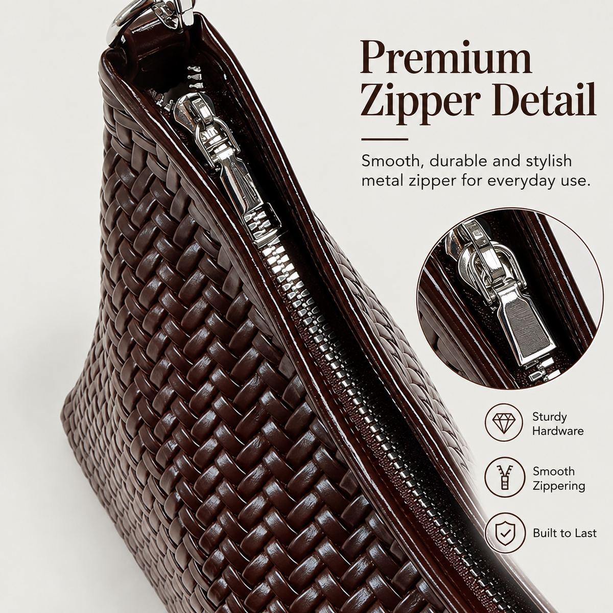 Woven Textured Hobo Shoulder Bag with Adjustable Strap