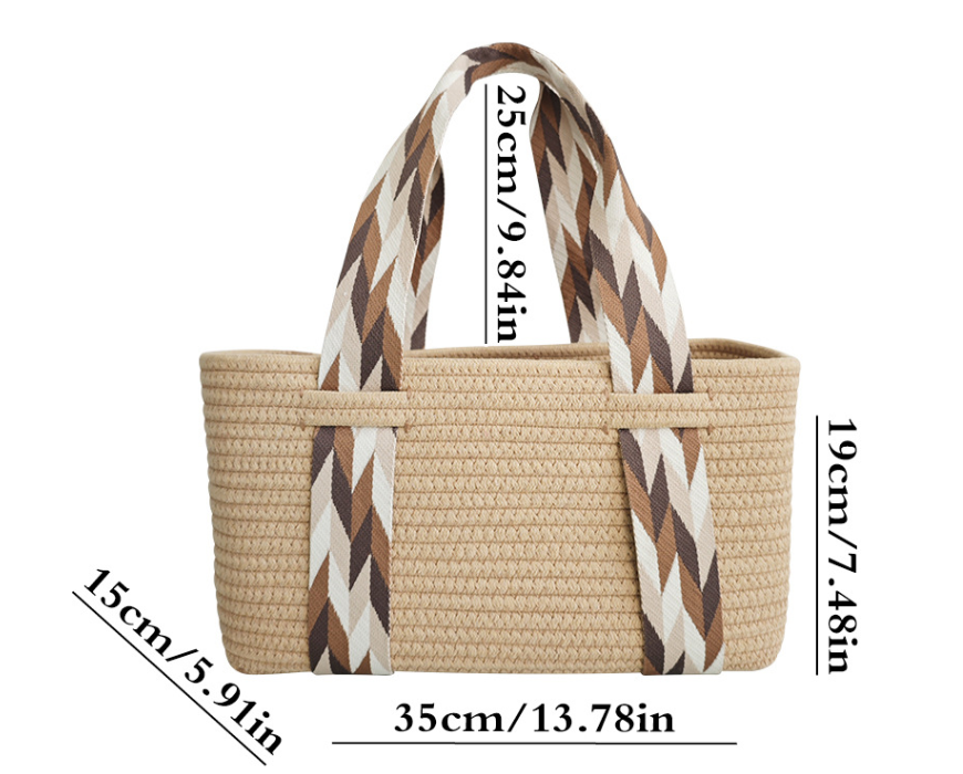 Handmade Large Capacity Straw Picnic Basket