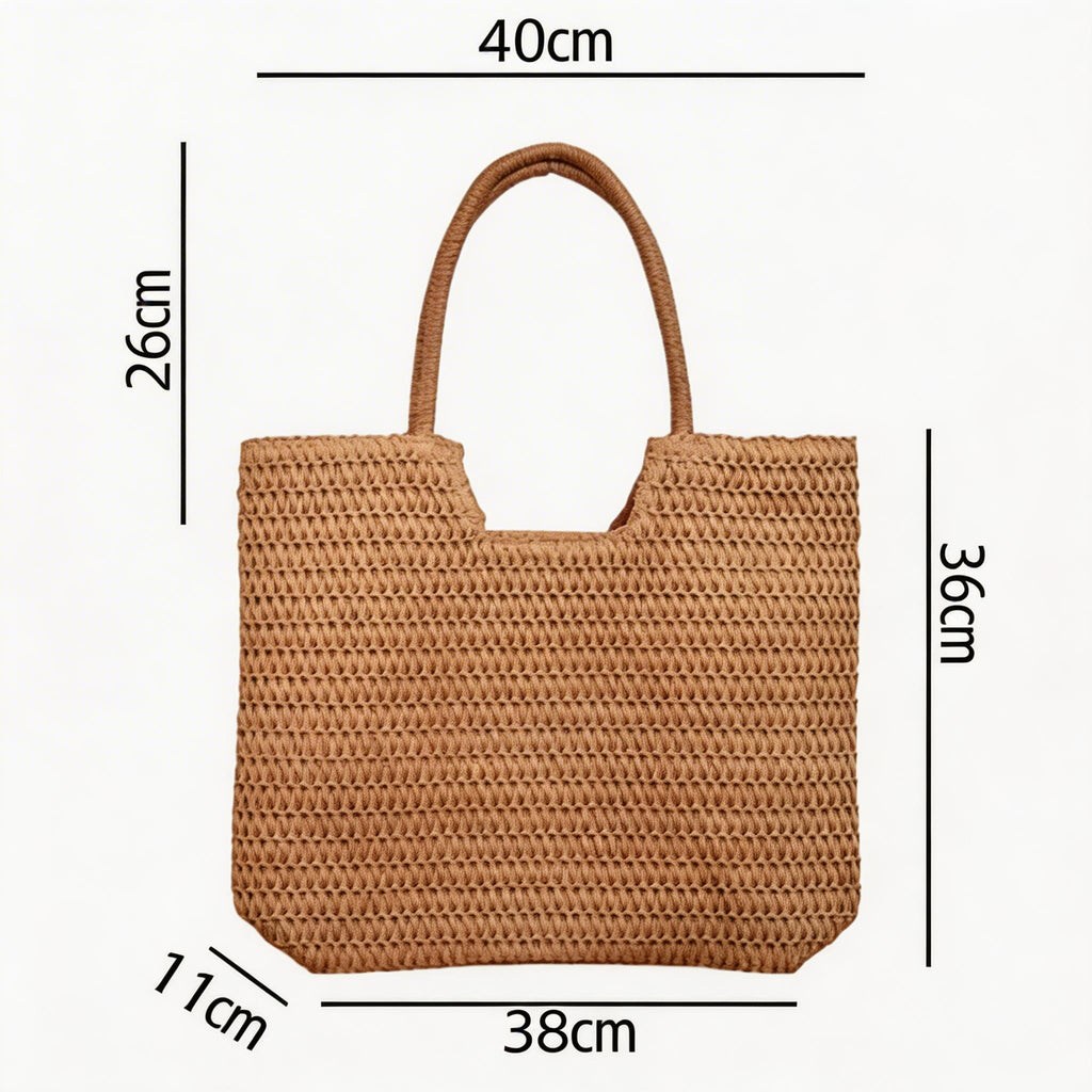 Large Capacity Straw Woven Commuter Beach Tote Bag