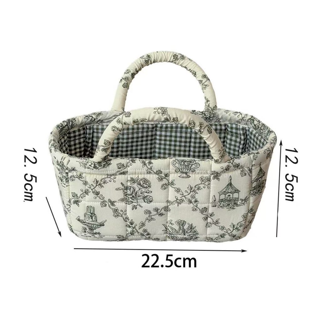 Pastoral Floral Desktop Organizer Basket