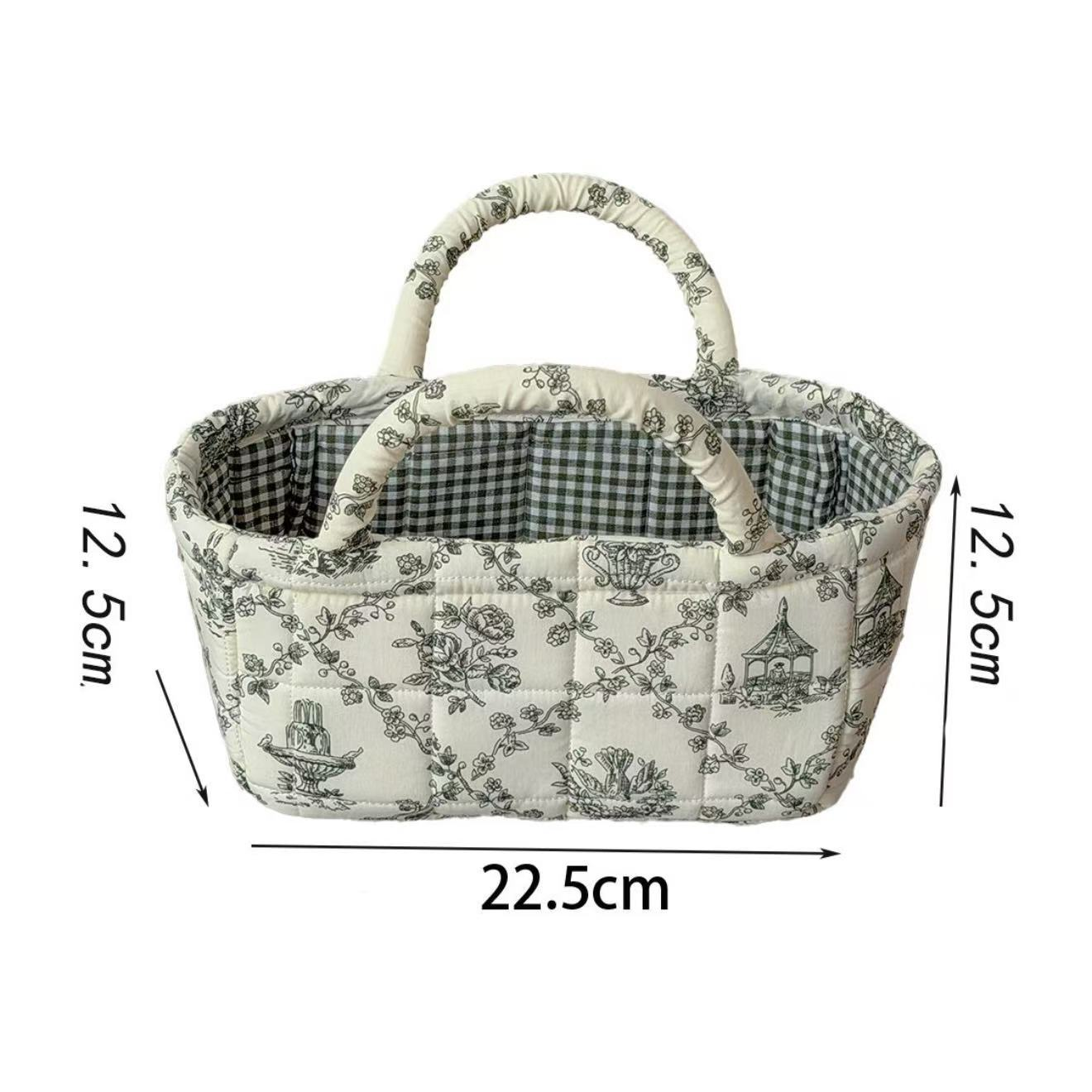 Pastoral Floral Desktop Organizer Basket