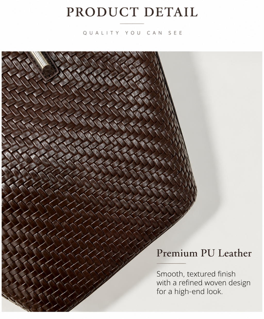 Classic Woven Tote Bag with Minimalist Design