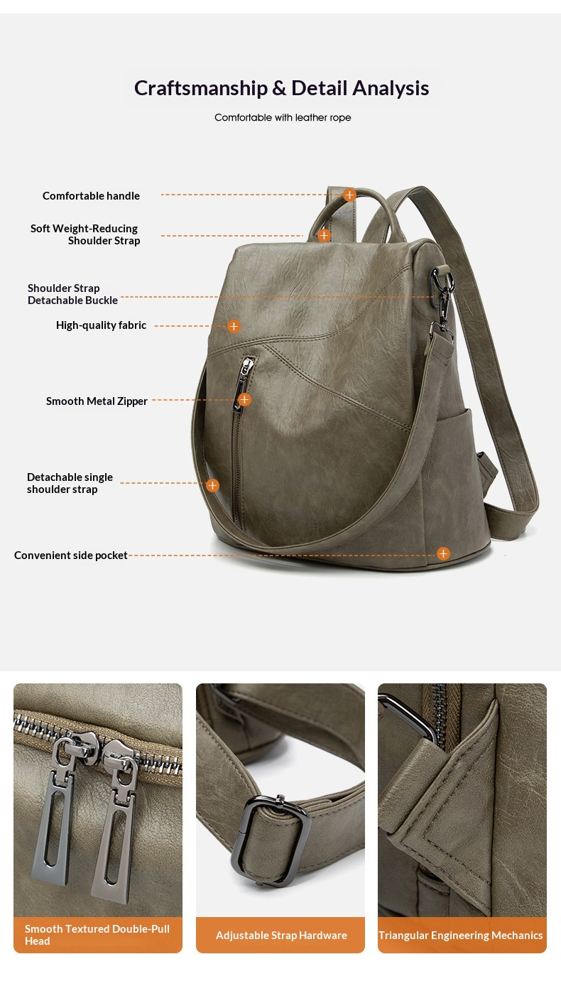 Large Capacity Convertible Travel Backpack Shoulder Bag