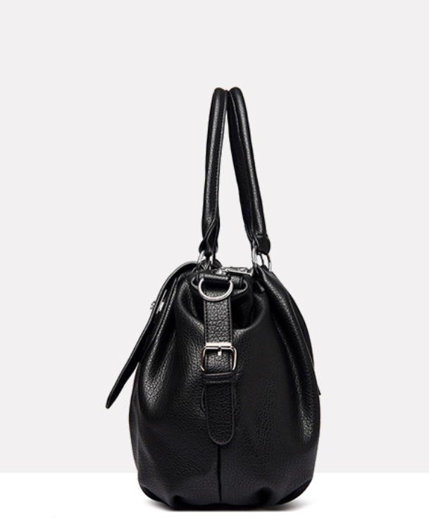 Premium Faux Leather Tote with Elegant Metal Detail
