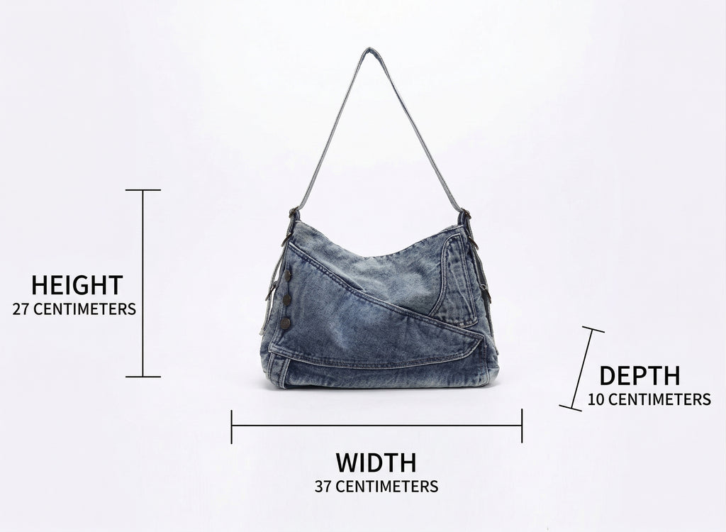 Women 2026 Retro Denim Crossbody Bag, Large Capacity Commuter Tote