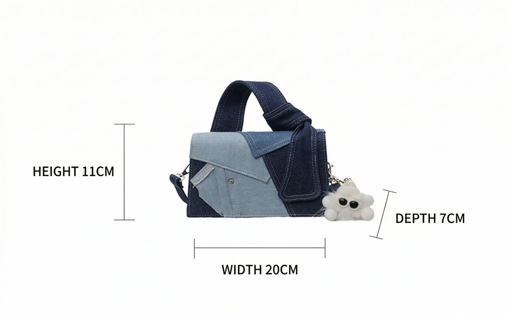 Women 2026 Simple Denim Small Square Bag, Versatile Fashion Crossbody Shoulder Bag