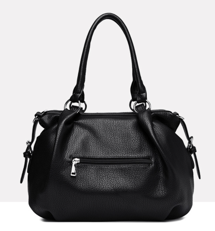 Premium Faux Leather Tote with Elegant Metal Detail