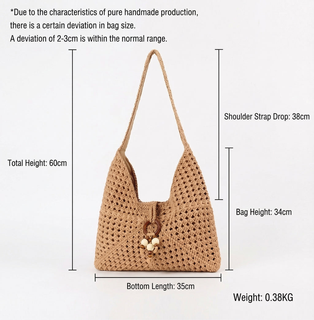 Women 2026 Hollow Woven Shoulder Bag, Casual Vacation Commute Bag
