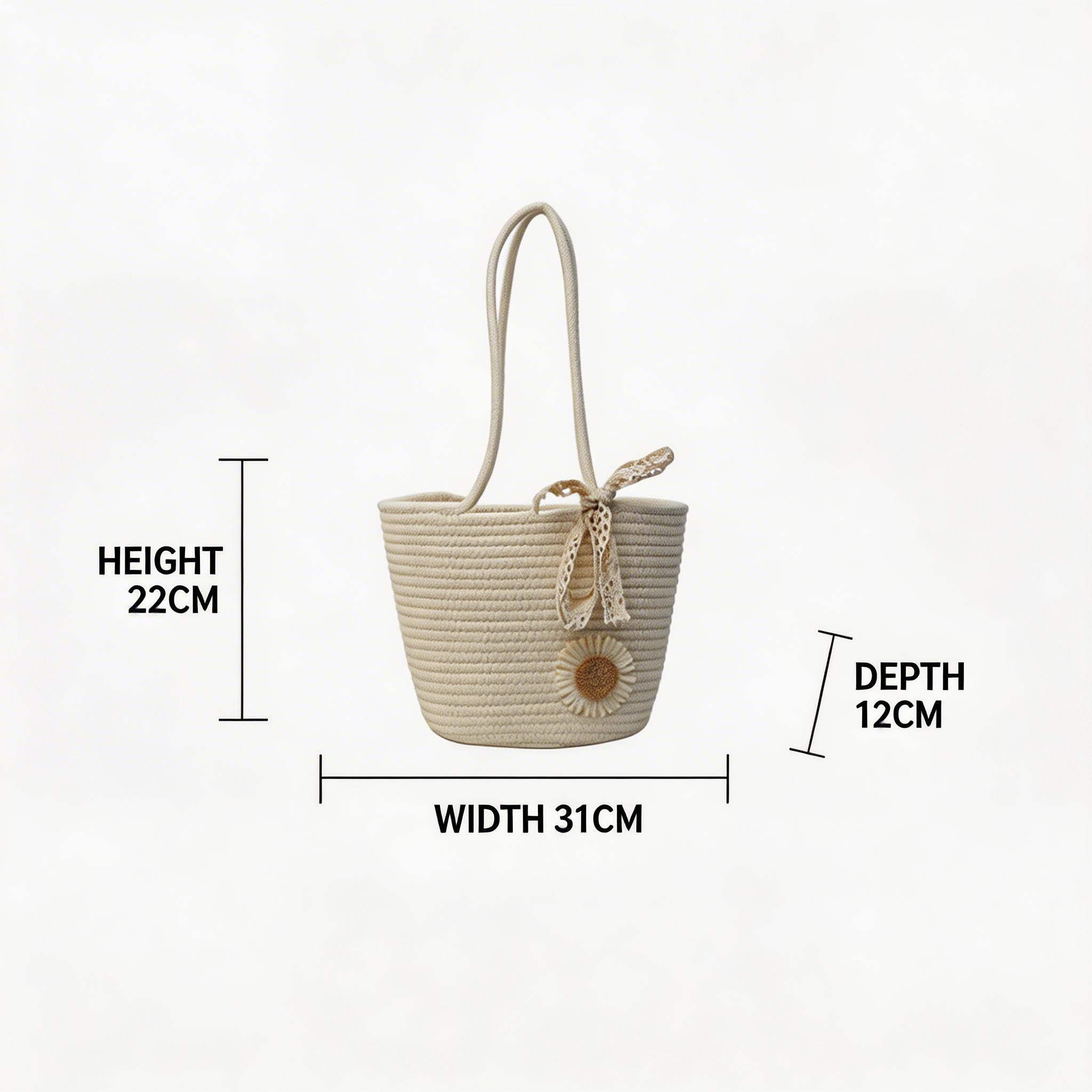 Large Capacity Hand-Woven Tote Crossbody Bag