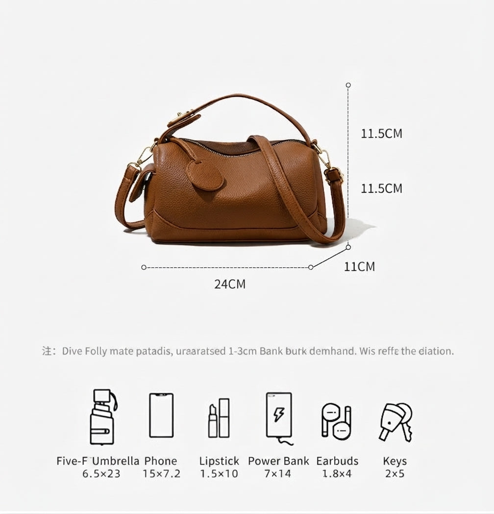 Soft PU Leather Top Handle Crossbody Bag