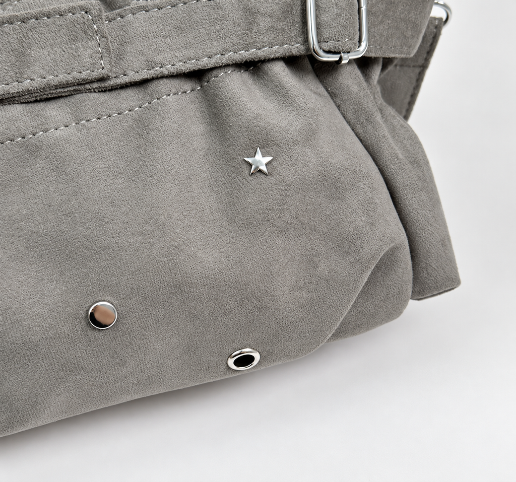 Soft Suede Shoulder Bag with Stylish Stud Details