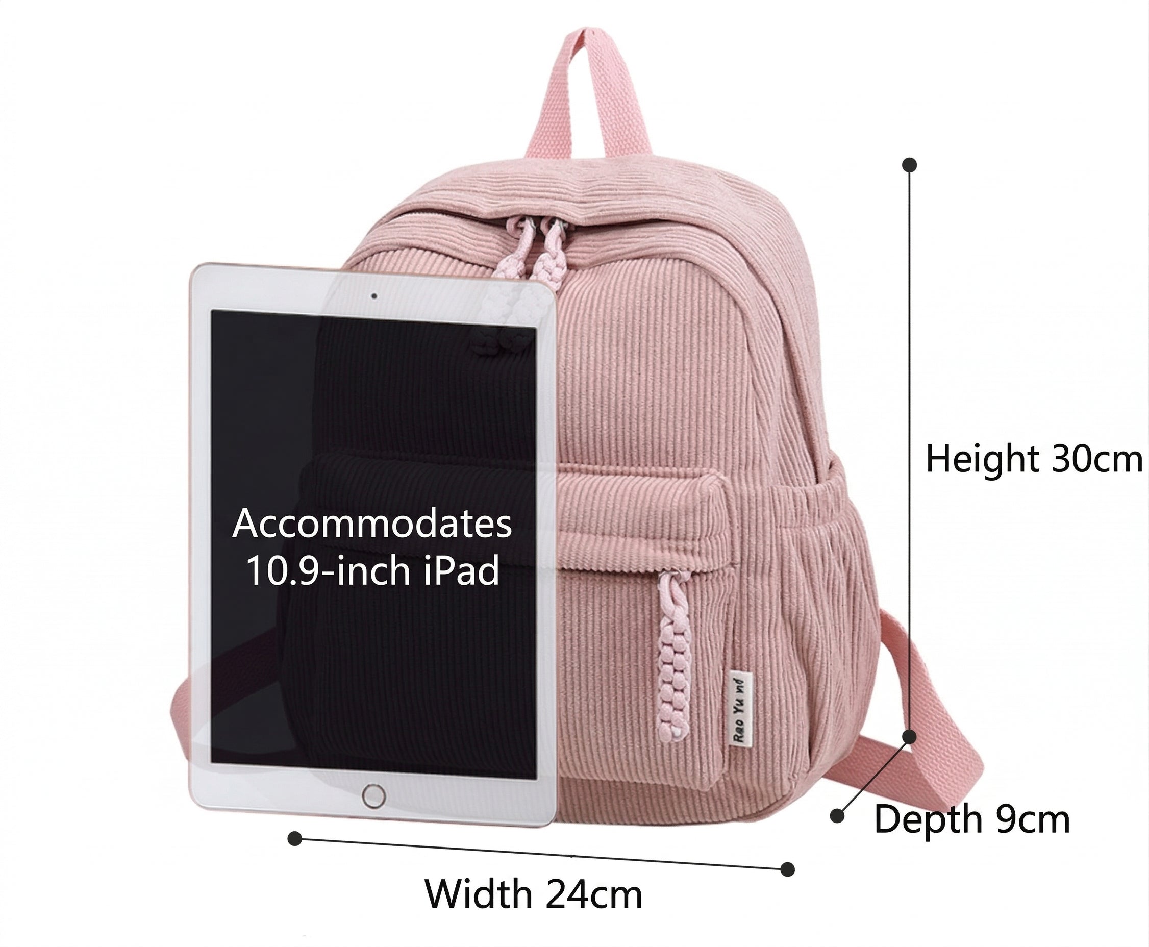 Women 2026 Corduroy Backpack, Mini Student School Bag
