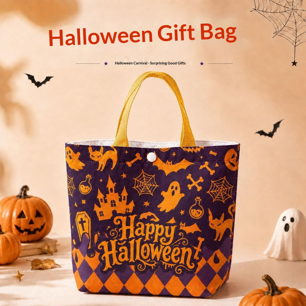 Halloween Pumpkin Drawstring Gift Bag