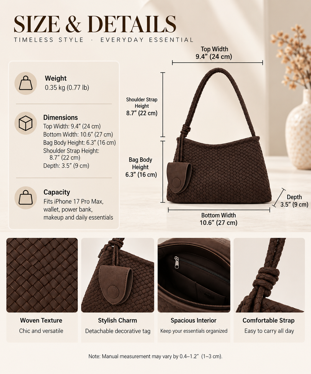 Textured Woven Shoulder Bag for Versatile Everyday Styling