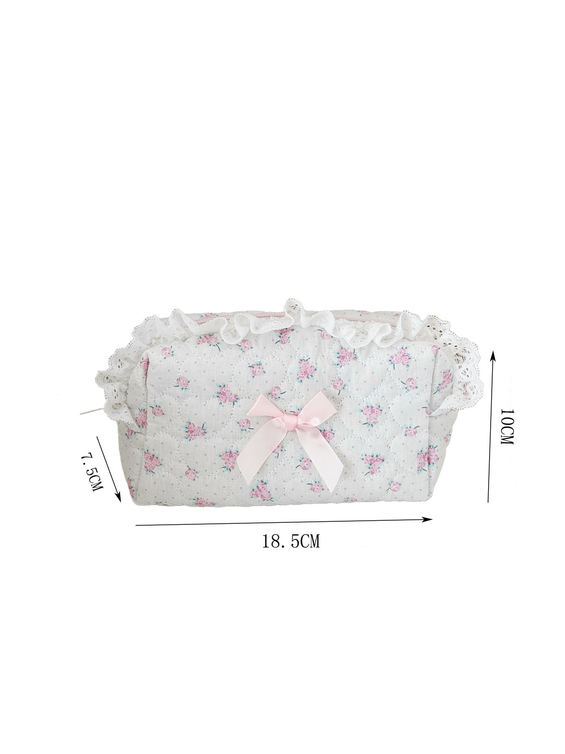 Pink Rose Lace Large Capacity Storage Bag