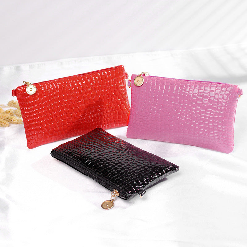 PU Wristlet Purse with Detachable Strap