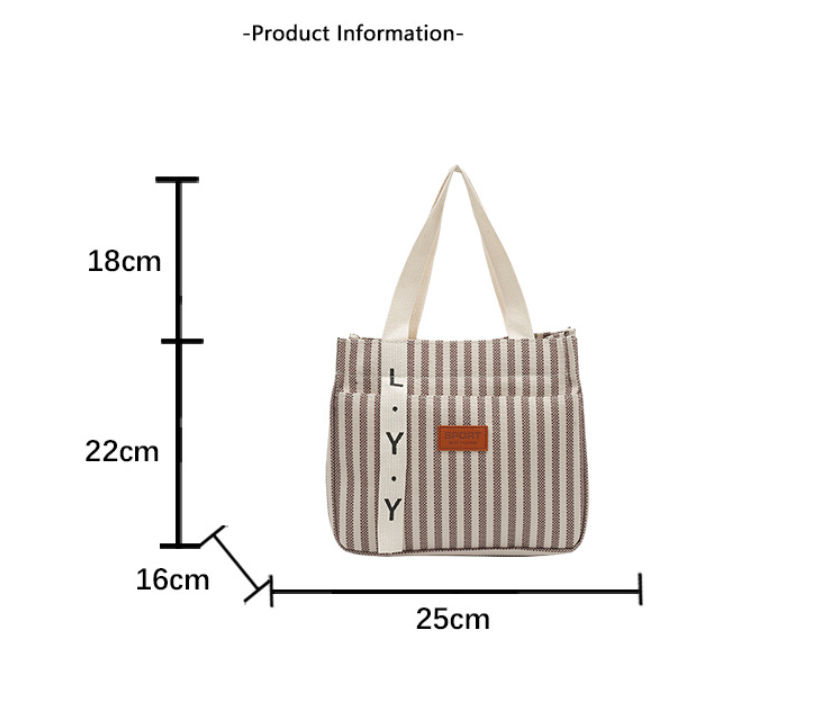 Striped Bento Portable Lunch Box Bag