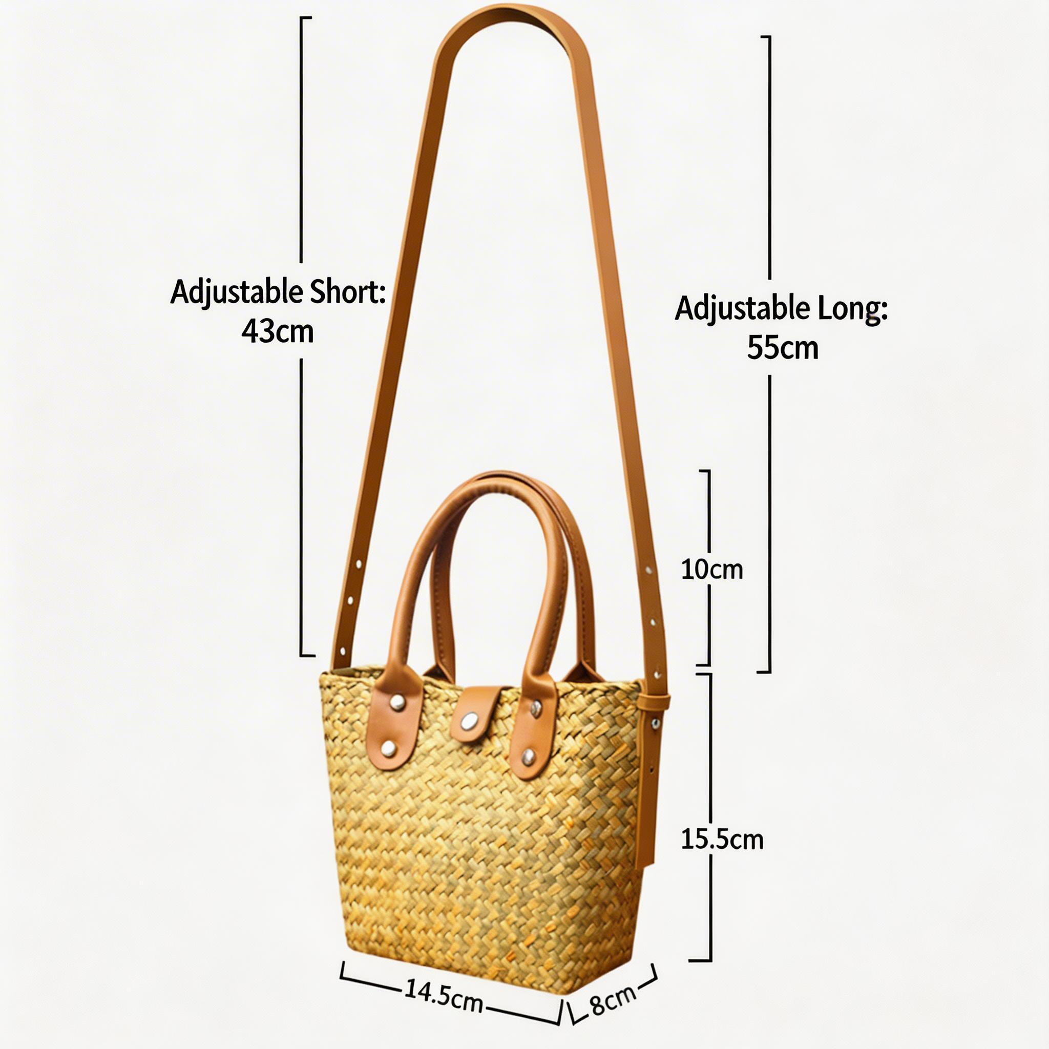 Woven Straw Mini Square Crossbody Bag