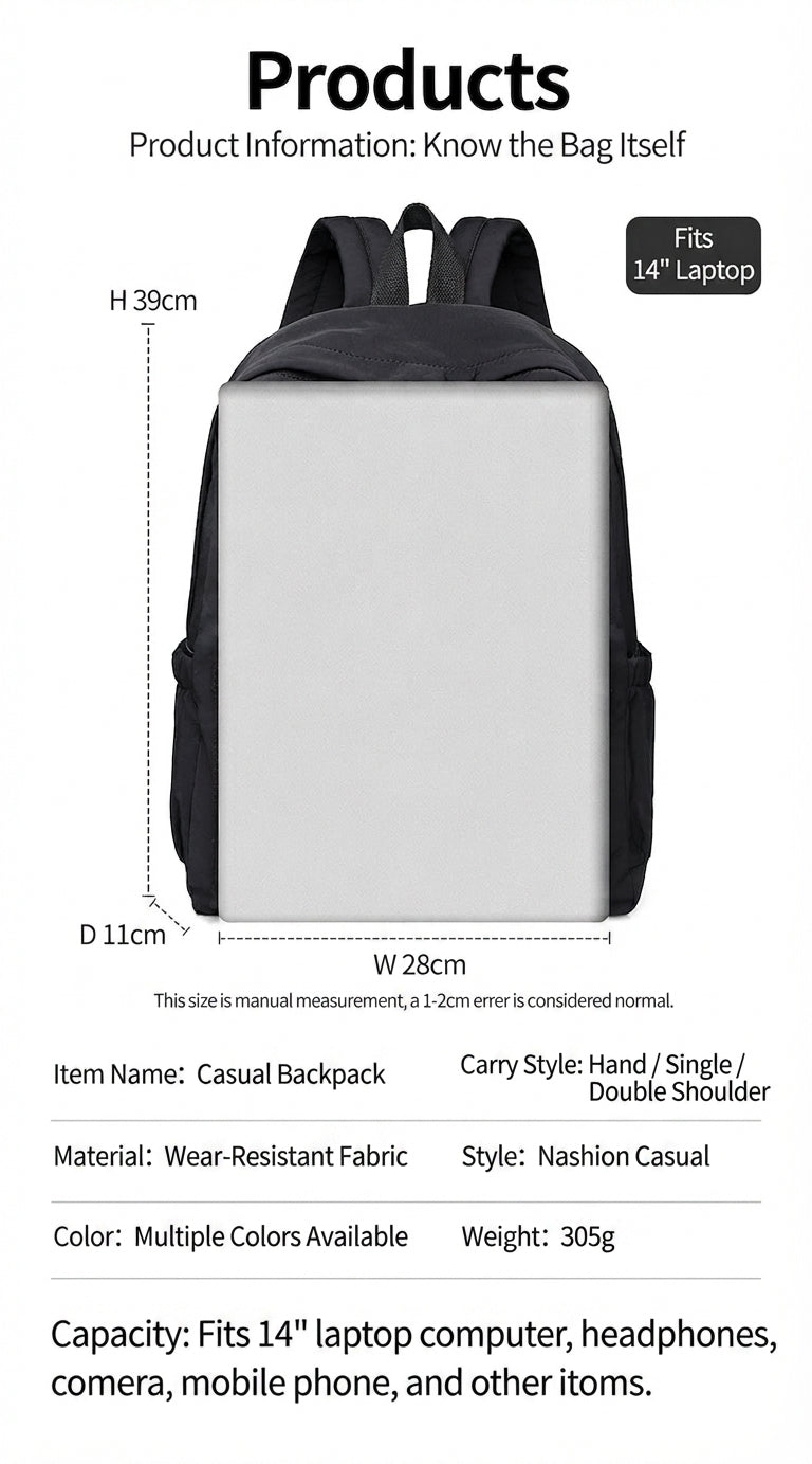 Lightweight Water-Resistant Classic Backpack
