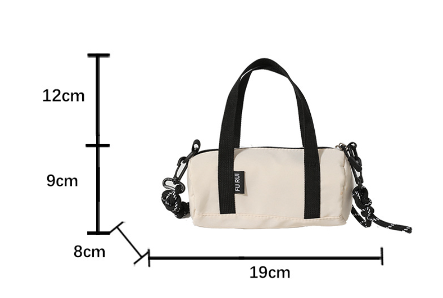 Oxford Cloth Mini Cylindrical Shoulder Bag